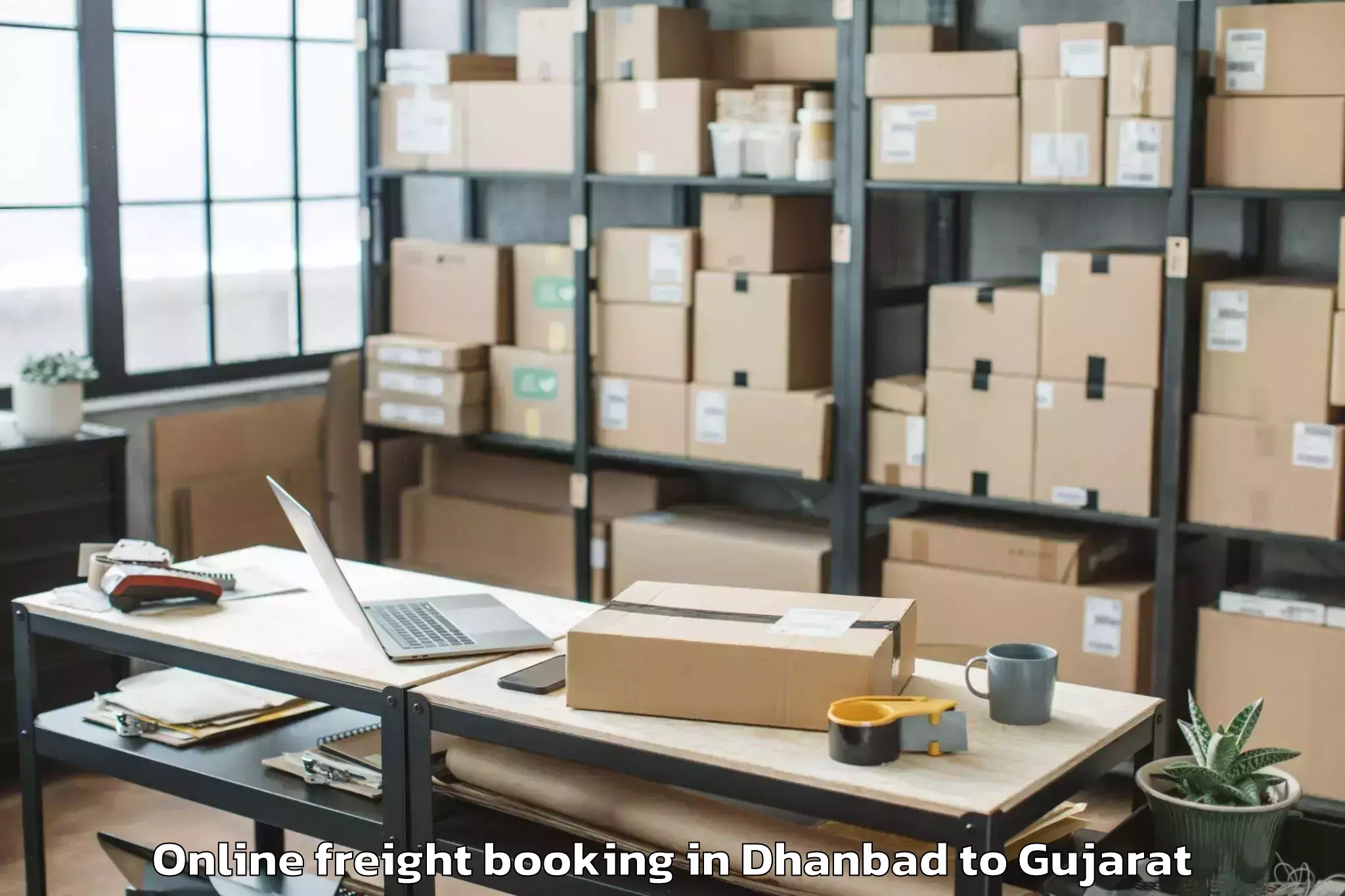 Easy Dhanbad to Koyali Online Freight Booking Booking